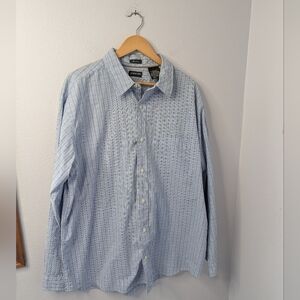 NWT St. John’s Bay 80s 2-Ply Poplin Button‎ Down Shirt Blue Grid Plaid XLT